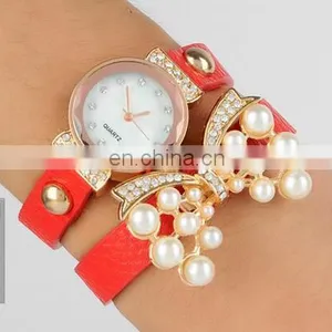 European Fashion Ladies Bracelet Watch Bowknot Retro Winding Watch Butterfly Pearl Bracelet Watches thumbnail-2