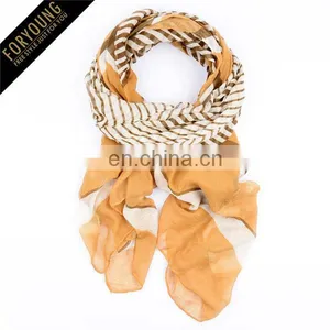Striped Print Ladies Fashion Voile Scarf thumbnail-1