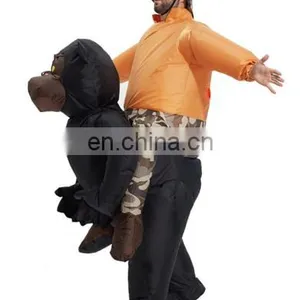 Inflatable Gorilla Costume Ride On Funny Halloween Dress for Adults thumbnail-3