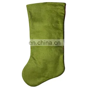 43CM Large 3D Green and Red High Quality Home Decoration Gift Christmas Stockings With Christmas Grass - Reindeer thumbnail-2