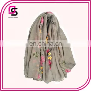 Embroidered Flowers Scarf, Air-conditioning Sunscreen Summer and Spring Shawl, Women's National Style Scarf thumbnail-1