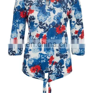 XXXL Size Abstract Print Fat Women T-Shirt Beach Wear thumbnail-6