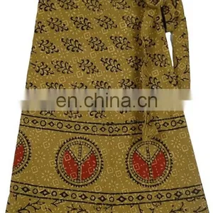 Magic Wrap Skirts Cotton Vintage 2 Layer Indian Wrap Skirts thumbnail-1