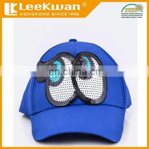 Eyes Sequin Embroidered Applique With Adhesive Backing for Hat thumbnail-1