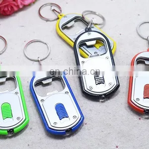 Souvenir Metal Keychain Bottle Opener With LED Light OEM Gift Flash Light thumbnail-2