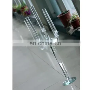 Set of Crystal Candle Holders 5 Arms Glass Candle Flame Protectors Candlestick thumbnail-3