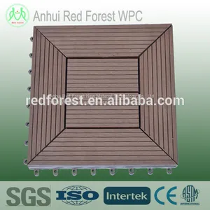 Bamboo Plastic Outdoor and Indoor Wpc Tiles Decking Flooring thumbnail-2
