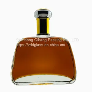 Beautiful Glass Empty Brandy Bottle thumbnail-1