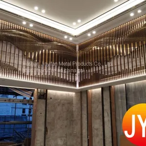 Foshan Manufacture Decor Gold Color 304 Stainless Steel Living Room Partition thumbnail-5