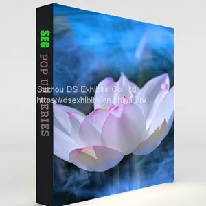 SEG Pop Up Light Box ,backwall Exhibition Display ,Exhibition Display SEG Pop up Stand/back Wall ,Customized Portable Fabric Straight Freestanding 3X3 Back Lit Exhibition Seg Pop Up Stand thumbnail-1
