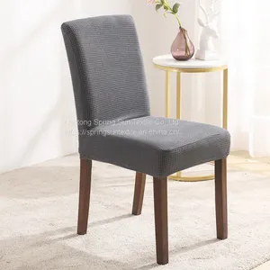 Brown Velvet Stretch Dining Room Chair Covers Soft Removable Dining Chair Slipcover thumbnail-3
