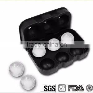 2017 Quality 6 Cavity Ball Shape Silicone Ice Cube Tray / Silicone Ball SNew Highhape Ice Cube Tray Mold/Silicon Ice Ball Mould thumbnail-4