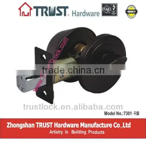7301RB:TRUST ANSI Grade 3 Single Deadbolt Lock With Brass Cylinder thumbnail-1