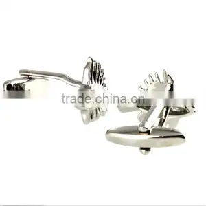Men's Cufflinks Fish Silver Cuff Lins for Shirt 19mm M3084 thumbnail-1