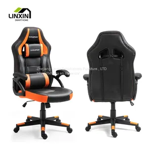 Wholesale PC Computer Leather Swivel Home Office Massage Desk Chairs Ergonomic With Lumbar Support and Headrest Manufacture thumbnail-4