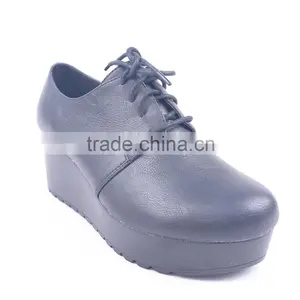 China Wholesale Groundwork Safety Lace up High Platform Ankle Boots for Women thumbnail-2
