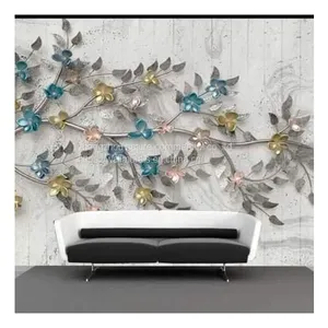 3D 5D 8D 16D Animal Flower Tree Design Wall Mural Embossed Wall Decoration For Home Tv Background Dropshipping thumbnail-4