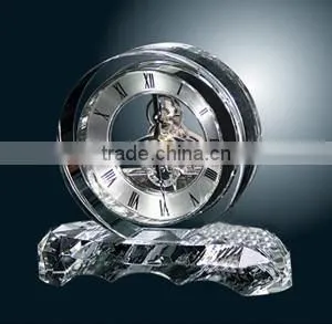 Large Mechanical Table Clock Top Grade Crystal Clock Round Crystal Table Clock thumbnail-1