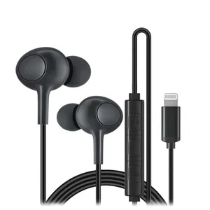 Mfi Certified for IPhone Lightning Earphones With Mic In-ear Wired Stereo Headphones for IPhone 12/12 Pro Max thumbnail-1