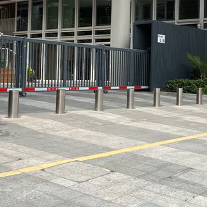 High Quality Automatic Electric Mechanical Bollard 219*600mm Battery Operated Bollards for Pedestrain Garage Door thumbnail-1