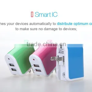 5V 2.1a Quick Charging Dual USB Travel Charger With Foldable Plug thumbnail-5