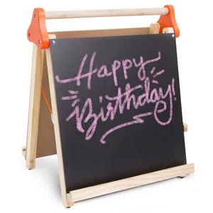 Wooden Magnetic Chalkboard Whiteboard Kids Tabletop Play Easel With Blackboard Chalkboard Drawing Board Children's Wooden Easel thumbnail-5