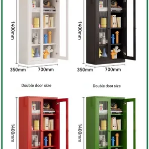 Large Capacity Office Bookshelf 2000mm High for Executive Suite | Vintage Black Adjustable Shelf Cabinet thumbnail-2