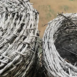 Wholesale Price Barbed Wire Fence PVC Galvanized Barbed Iron Wire Per Roll Customized Size Protective Barbed Wire Coil thumbnail-3