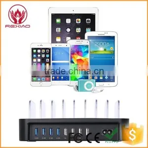 Black Desktop Phone Charging Dock Multi Usb Charger thumbnail-3