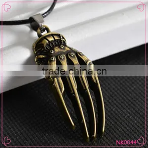 Vintage Genuine Leather Hands Mens Hammer Pendant Necklace thumbnail-1