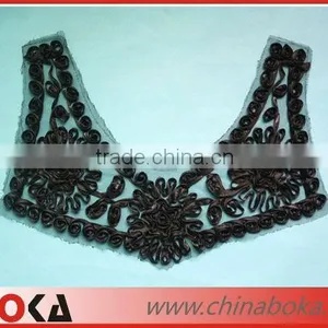 Black Organza Flower Collar Motif thumbnail-1