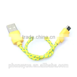 Short Custom 20cm Woven 28/24awg Micro Usb Cable Cord Wire thumbnail-3