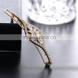 Korean Elegant Women Oval Full Rhinestones Crystal Barrette Hair Clip Hairpin thumbnail-5
