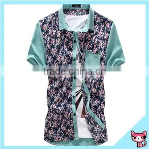 Short Sleeve Fancy Design Men Shirt With Floral Printing thumbnail-1