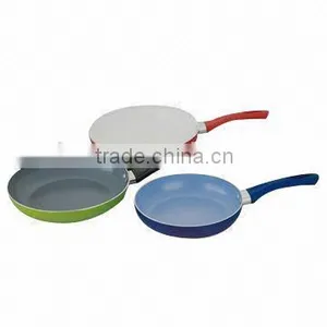 Aluminum Nonstick Pressed/ Forged Blue Ceramic Coating Fry Pan Pizza Pan Egg Pan Round Crepe Pan thumbnail-4