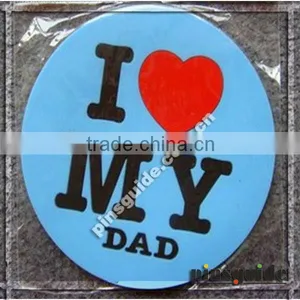 Wholesale Custom I Love My Dad Soft Rubber Cup Mat For Father's Gift thumbnail-1