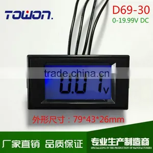 LCD Digital Panel Voltmeter DC 0-19.99V Blue Backlingt DC Monitor Voltage Meter thumbnail-1