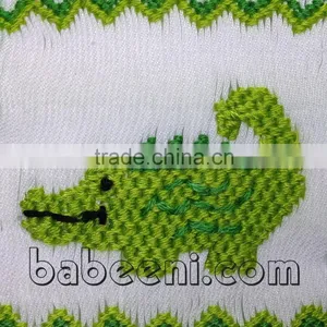 Boy Alligator Hand Smocked Swim Shorts thumbnail-2