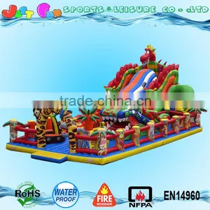 Dinosaur Inflatable Trampoline,dino Air Jumping Bouncer With Tunnel Slide and Amusement Games for Children thumbnail-2