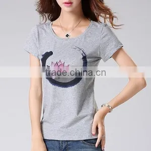 Literature and Art of Cotton Print Women Cultivate One's Morality Short Sleeve Thin Half Sleeve of Fat Women t Shirt thumbnail-4