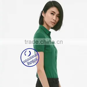 Wholesale Spandex Cotton Plain Blank Women Polo Shirt thumbnail-3