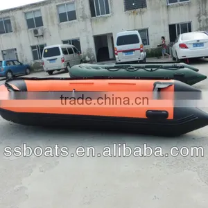 Sunshine 12'8"inflatable Boat Tender Yacht Dinghy Fishing Camping Hunting Pontoon Boat thumbnail-3