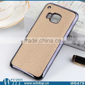 Wholesale Cell Phone Case for HTC M9 Back Cover, Litchi Skin Leather for HTC M9 Case Gold thumbnail-6