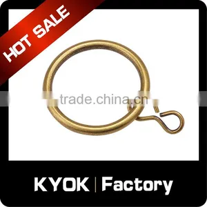 KYOK Antique Brass Metal Bay Window Passing Curtain Pole Rings Round Type,Roller Curtain Accessories 22mm Wholesale thumbnail-2