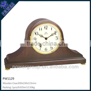 Exquisite Table Clock Wooden Case for Bedroom Decoration White Clock Face High Quality PW1129 thumbnail-1