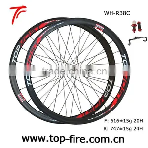 Super Light 38mm Clincher Carbon Fiber Bike Wheels Set thumbnail-1