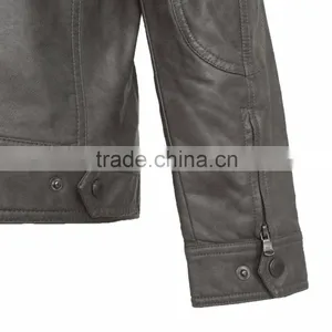 New Washed PU Jacket Fashion Men Leather Jacket thumbnail-5