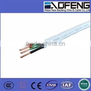 Flat Twin and Earth 2.5mm2 PVC Wire Twin and Earth 1.5mm2 PVC Wire 2 Cores Cable With Earth Wire thumbnail-1