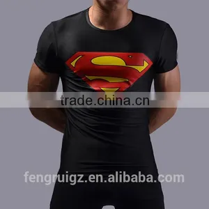 China Manufacture Superhero T-shirt Avengers Marvel Super Heroes Superman Mens 3d Printed Compression T-shirts thumbnail-5