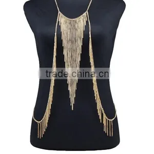 2016 Wholesale New Design Fashion Multilayers Tassel Ladies BIkini Body Chains thumbnail-4